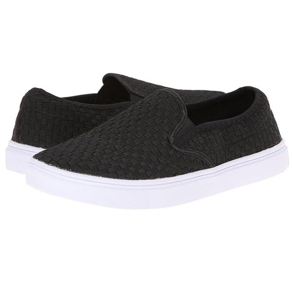 bernie mev. Woven Slip-On Sneakers in Black and White NIB - Picture 3 of 4